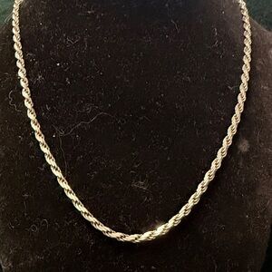 Women's Rope Chain Necklace - Polished Silver Finish